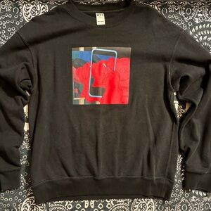 Uniqlo x KAWS Black Crewneck Sweater with Red Graphic